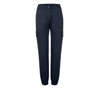 Cargohose OXMO "Cargohose OXCoco", Damen, Gr. XS, N-Gr, blau (total eclipse), Obermaterial: 98% Baumwolle CO. 2% Elasthan EL., Hosen Cargohose (53452049-XS) total eclipse