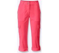 Cargohose HEINE, Damen, Gr. 48, Normalgrößen, pink, 98% Baumwolle, 2% Elasthan, unifarben, 7/8-Länge, Hosen Cargohose (19728430-48) pink