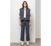 Cargohose SENSES.THE LABEL, Damen, Gr. XS, Normalgrößen, blau navy melange, Web, Material: 86% Polyester, 11% Viskose, 3% Elasthan, Futter: 100% Baumwolle, unifarben, relaxed fit lang, Hosen Cargohose