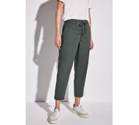 Cargohose STREET ONE "13", Damen, Gr. 32, Länge 28, grün (marshy grün), Web, 98% Baumwolle, 2% Elasthan, unifarben, loose fit knöchelfrei, Hosen Cargohose, Middle Waist (32136839-32) marshy grün