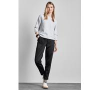 Cargohose STREET ONE, Damen, Gr. 42, Länge 30, schwarz, Stoff, 92% Polyester, 8% Elasthan, unifarben, slim fit lang, Hosen Cargohose, mit Stretchanteil (14115751-42) schwarz