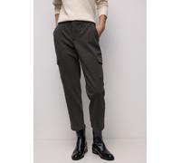 Cargohose STREET ONE, Damen, Gr. 44, Länge 28, rustic braun, Stoff, 58% Polyester, 36% Viskose, 6% Elasthan, unifarben, loose fit knöchelfrei, Hosen Cargohose, im Cargo-Style (99274627-44) rustic brau