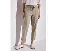 Stoffhose STREET ONE "Style Bonny", Damen, Gr. 46, Länge 28, buff grau, Web, Obermaterial: 98% Baumwolle, 2% Elasthan, unifarben, casual, loose fit knöchelfrei, Hosen, im Cargo Look (36749659-46) buff