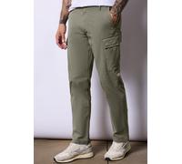 Cargohose STREET ONE MEN, Herren, Gr. 33, Länge 32, grün (natural grün), Web, 98% Baumwolle, 2% Elasthan, unifarben, lässig geschnitten lang, Hosen Cargohose, Middle Waist (40119965-33) natural grün