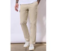 Cargohose STREET ONE MEN, Herren, Gr. 33, Länge 34, beige (sandstone beige), Web, 98% Baumwolle, 2% Elasthan, unifarben, lässig geschnitten lang, Hosen Cargohose, Middle Waist (61884109-33) sandstone