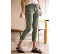 Cargohose STREET ONE STUDIO, Damen, Gr. 31, Länge 28, olive wash, Web, 81% Baumwolle, 17% Polyester, 2% Elasthan, unifarben, normal knöchelfrei, Hosen Cargohose, Middle Waist (53218844-31) olive wash