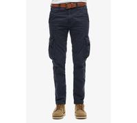 Cargohose SUPERDRY "Core Cargo Pant", Damen, Gr. 28, Länge 32, blau (eclipse navy), Web, Obermaterial: 100% Baumwolle, unifarben, straight fit knöchellang, Hosen Cargohose (63151838-28)