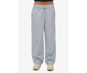 Cargohose SUPERDRY "COTTON STRIPE ELASTIC TROUSER", Damen, Gr. M, N-Gr, azure blau stripe oxford, Jersey, Obermaterial: 100% Baumwolle, gestreift, relaxed fit normal, Hosen Cargohose (49851500-M) azur