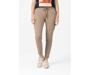 Cargohose TIMEZONE "Slim MalikaTZ 7/8", Damen, Gr. 28, US-Größen, beige (braun), 51% Baumwolle 46% Lyocell 3% Elastan, lang, Hosen Cargohose (73736615-28) braun