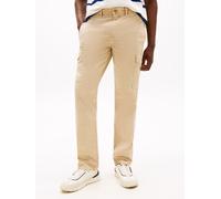 Cargohose TOMMY HILFIGER "DENTON LW TWILL", Herren, Gr. 36, Länge 32, grün (sandalwood), Twill, Obermaterial: 100% Baumwolle, straight fit normal, Hosen Cargohose, Straight Fit, Baumwolle (67030718-36
