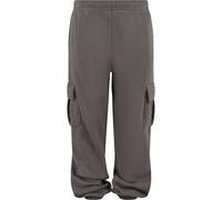 Cargohose URBAN CLASSICS "Urban Classics Boys Light Terry Wide Cargo Sweatpants", Jungen, Gr. 110/116, Normalgrößen, asphalt, 100% Baumwolle, unifarben, normal, Hosen Cargohose (96736846-110) asphalt