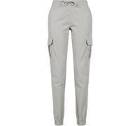 Cargohose URBAN CLASSICS "Urban Classics Damen Ladies High Waist Cargo Jogging Pants", Damen, Gr. 3XL, US-Größen, concrete, 98% Baumwolle, 2% Elasthan, unifarben, normal, Hosen Cargohose (26579805-XXX