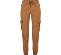 Cargohose URBAN CLASSICS "Urban Classics Damen Ladies High Waist Cargo Jogging Pants", Damen, Gr. 4XL, US-Größen, braun (toffee), 98% Baumwolle, 2% Elasthan, unifarben, normal, Hosen Cargohose (222268