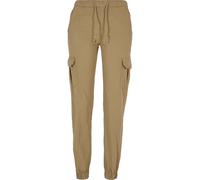 Urban Classics Damen High Waist Cargo Jogginghose, Regular Fit, Baumwolle mit Stretch, Unionbeige L