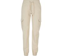 Cargohose URBAN CLASSICS "Urban Classics Damen Ladies High Waist Cargo Jogging Pants", Damen, Gr. XXL, US-Größen, beige (sandweiß), 98% Baumwolle, 2% Elasthan, unifarben, normal, Hosen Cargohose (1438