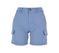 Cargohose URBAN CLASSICS "Urban Classics Damen Ladies High Waist Cargo Shorts", Damen, Gr. 31, Normalgrößen, horizonblau, 98% Baumwolle, 2% Elasthan, unifarben, normal, Hosen Cargohose (66315465-31) h