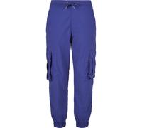 Cargohose URBAN CLASSICS "Urban Classics Damen Ladies High Waist Crinkle Nylon Cargo Pants", Damen, Gr. M, US-Größen, blaulila, 100% Polyamid, unifarben, normal, Hosen Cargohose (35435446-M) blaulila