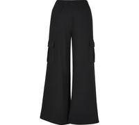 Cargohose URBAN CLASSICS "Urban Classics Damen Ladies Highwaist Wide Leg Cargo Terry Pants", Damen, Gr. M, US-Größen, schwarz, 65% Baumwolle, 35% Polyester, unifarben, loose fit, Hosen Cargohose (8637