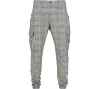Urban Classics Herren AOP Glencheck Cargo Jog Pants White/Black, L