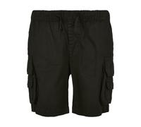 Cargohose URBAN CLASSICS "Urban Classics Herren Boys Double Pocket Cargo Shorts", Mädchen, Gr. 134/140, Normalgrößen, schwarz, 100% Baumwolle, unifarben, loose fit, Hosen Cargohose (23740669-134) schw