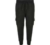 Cargohose URBAN CLASSICS "Urban Classics Herren Boys Fitted Cargo Sweatpants", Mädchen, Gr. 122/128, Normalgrößen, schwarz, 80% Baumwolle, 20% Polyester, unifarben, slim fit, Hosen Cargohose (70664567