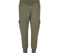 Cargohose URBAN CLASSICS "Urban Classics Herren Boys Fitted Cargo Sweatpants", Mädchen, Gr. 146/152, Normalgrößen, olive, 80% Baumwolle, 20% Polyester, unifarben, slim fit, Hosen Cargohose (66833858-1