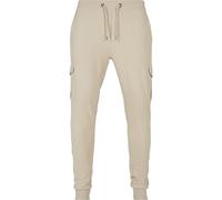 Cargohose URBAN CLASSICS "Urban Classics Herren Fitted Cargo Sweatpants", Herren, Gr. 4XL, US-Größen, softseagrass, 80% Baumwolle, 20% Polyester, unifarben, slim fit, Hosen Cargohose (58071534-4XL)