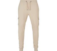 Cargohose URBAN CLASSICS "Urban Classics Herren Fitted Cargo Sweatpants", Herren, Gr. 4XL, US-Größen, softseagrass, 80% Baumwolle, 20% Polyester, unifarben, slim fit, Hosen Cargohose (58071534-4XL) so