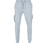 Cargohose URBAN CLASSICS "Urban Classics Herren Fitted Cargo Sweatpants", Herren, Gr. S, US-Größen, summerblau, 80% Baumwolle, 20% Polyester, unifarben, slim fit, Hosen Cargohose (14888459-S) summerbl