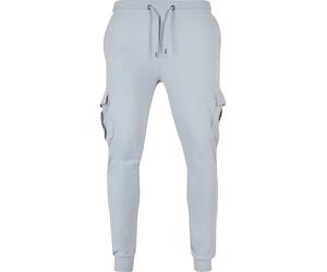 Cargohose URBAN CLASSICS "Urban Classics Herren Fitted Cargo Sweatpants", Herren, Gr. S, US-Größen, summerblau, 80% Baumwolle, 20% Polyester, unifarben, slim fit, Hosen Cargohose (14888459-S) summerbl