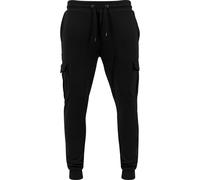 Cargohose URBAN CLASSICS "Urban Classics Herren Fitted Cargo Sweatpants", Herren, Gr. XL, US-Größen, schwarz, 80% Baumwolle, 20% Polyester, unifarben, slim fit, Hosen Cargohose (58837331-XL) schwarz
