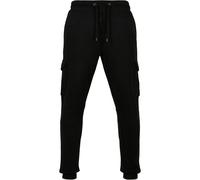 Cargohose URBAN CLASSICS "Urban Classics Herren Fitted Cargo Sweatpants", Herren, Gr. XXL, US-Größen, schwarz (caviar), 80% Baumwolle, 20% Polyester, unifarben, slim fit, Hosen Cargohose (88122954-XXL