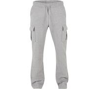 Cargohose URBAN CLASSICS "Urban Classics Herren Heavy Straight Leg Cargo Sweatpants", Herren, Gr. 5XL, US-Größen, grau, 80% Baumwolle, 20% Polyester, unifarben, loose fit, Hosen Cargohose (72280632-5X