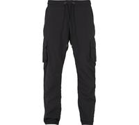 Cargohose URBAN CLASSICS "Urban Classics Herren Straight Leg Nylon Cargo Pants", Herren, Gr. L, US-Größen, schwarz, 100% Polyester, unifarben, normal, Hosen Cargohose (86741334-L) schwarz