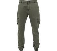 Urban Classics Men's TB1435-Washed Cargo Twill Jogging Pants Cargohose, Olive, 40