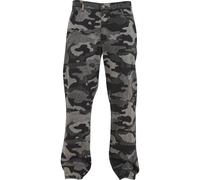 Cargohose URBAN CLASSICS "Urban Classics Laser Camo Printed Jeans", Herren, Gr. 44, Normalgrößen, schwarzlasercamo, 100% Baumwolle, relaxed fit, Hosen Cargohose (95902745-44) schwarzlasercamo