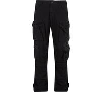 Cargohose URBAN CLASSICS "Urban Classics Multi Pocket Cargo Pants", Herren, Gr. 30, Normalgrößen, schwarz, 100% Baumwolle, unifarben, normal, Hosen Cargohose (40566102-30) schwarz