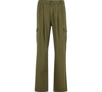 Cargohose URBAN CLASSICS "Urban Classics Wide Pleated Cargo Pants", Damen, Gr. 30, Normalgrößen, lightolive, 80% Baumwolle, 18% Polyester, 2% Elasthan, unifarben, relaxed fit, Hosen Cargohose (1395276