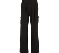 Cargohose URBAN CLASSICS "Urban Classics Wide Pleated Cargo Pants", Herren, Gr. 33, Normalgrößen, schwarz, 80% Baumwolle, 18% Polyester, 2% Elasthan, unifarben, relaxed fit, Hosen Cargohose (38640129-