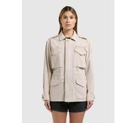 Cargojacke KHUJO "BUNI", Damen, Gr. S, greige, Twill, 100% Baumwolle, unifarben, regular fit, eingesetzt mit Knöpfen, Jacken (98283661-S) greige