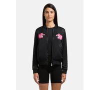 Cargojacke KHUJO "Ruby", Damen, Gr. M (38), schwarz, Plüsch;Samt, Obermaterial: 64% Viskose, 36% Polyester. Obermaterial 2: 100% Polyester, lässig geschnitten hüftlang, Rundhals, Ärmel ohne Ärmelschli