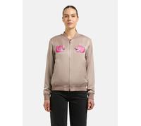 Cargojacke KHUJO "Ruby", Damen, Gr. XL (42), latte beige, Plüsch;Samt, Obermaterial: 64% Viskose, 36% Polyester. Obermaterial 2: 100% Polyester, lässig geschnitten hüftlang, Rundhals, Ärmel ohne Ärmel