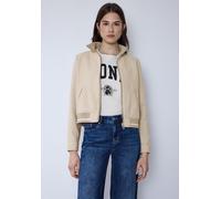 Cargojacke STREET ONE STUDIO, Damen, Gr. 40, buffed beige, Stoff, 90% Polyester, 10% Wolle, unifarben, comfort fit normal, Rundhals, Bündchen, Jacken, mit College-Style Details (76919551-40) buffed be