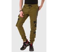 Cargojeans CIPO & BAXX "Hose", Herren, Gr. 42, Länge 32, grün (khaki), 98% Baumwolle, 2% Elasthan, unifarben, regular fit lang, Jeans, Lässige Details und Applikationen (42535716-42) khaki