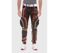Cargojeans CIPO & BAXX "Jeans", Herren, Gr. 30, Länge 32, rot (burgundy), 98% Baumwolle, 2% Elasthan, gemustert, regular fit lang, Jeans, mit Cargo-Taschen (27688012-30) burgundy