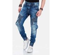 Cargojeans CIPO & BAXX "Jeans", Herren, Gr. 32, Länge 34, blau, 98% Baumwolle, 2% Elasthan, unifarben, skinny fit lang, Jeans, mit elastischen Bündchen am Saum, CD-446 (68127817-32) blau