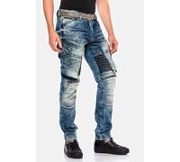 Cargojeans CIPO & BAXX "Jeans", Herren, Gr. 33, Länge 34, blau, 98% Baumwolle, 2% Elasthan, unifarben, Basic, regular fit lang, Jeans, im Used-Look, CD-523 (74938326-33) blau