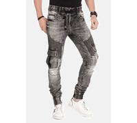 Cargojeans CIPO & BAXX "Jeans", Herren, Gr. 36, Länge 34, schwarz, 98% Baumwolle, 2% Elasthan, unifarben, skinny fit lang, Jeans, mit elastischen Bündchen am Saum, CD-446 (50378405-36) schwarz