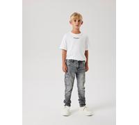 Cargojeans NAME IT "NKMSILAS TAP CARGO JEANS 6650-AZ NOOS", Jungen, Gr. 158, N-Gr, blau (medium grau denim), Denim/Jeans, Obermaterial: 99% Baumwolle, 1% Elasthan, Abriebeffekte, slim fit knöchellang,