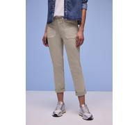 Cargojeans STREET ONE "Style Charlie", Damen, Gr. 25, Länge 28, beige washed, Denim/Jeans, Obermaterial: 81% Baumwolle, 17% Polyester, 2% Elasthan, unifarben, loose fit lang, Jeans Cargojeans, mit Sli